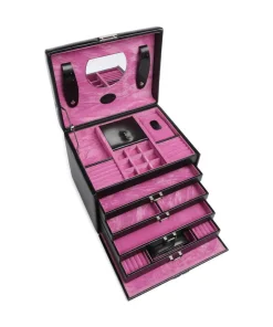 Merino Moda Schmuckkasten Lederimitat schwarz