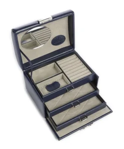 Merino Moda Schmuckkasten Lederimitat dunkelblau