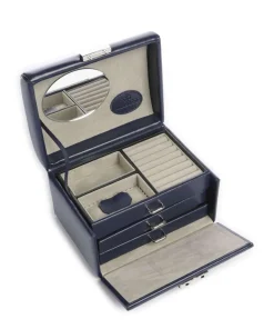 Merino Moda Schmuckkasten Lederimitat dunkelblau