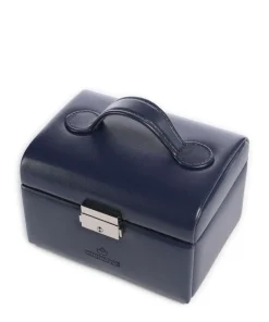 Merino Moda Schmuckkasten Lederimitat dunkelblau