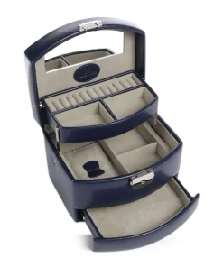 Merino Schmuckkasten Lederimitat dunkelblau