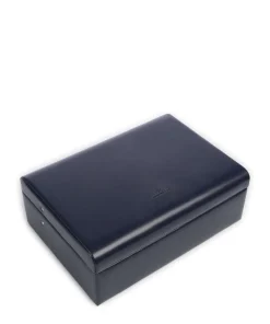 Merino Schmuckkasten Lederimitat dunkelblau