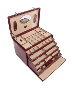 Merino Schmuckkasten Lederimitat rot