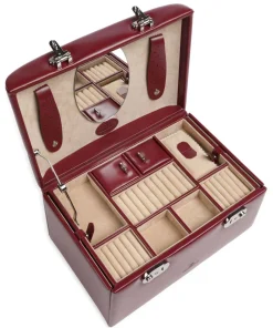 Merino Schmuckkasten Lederimitat dunkelrot