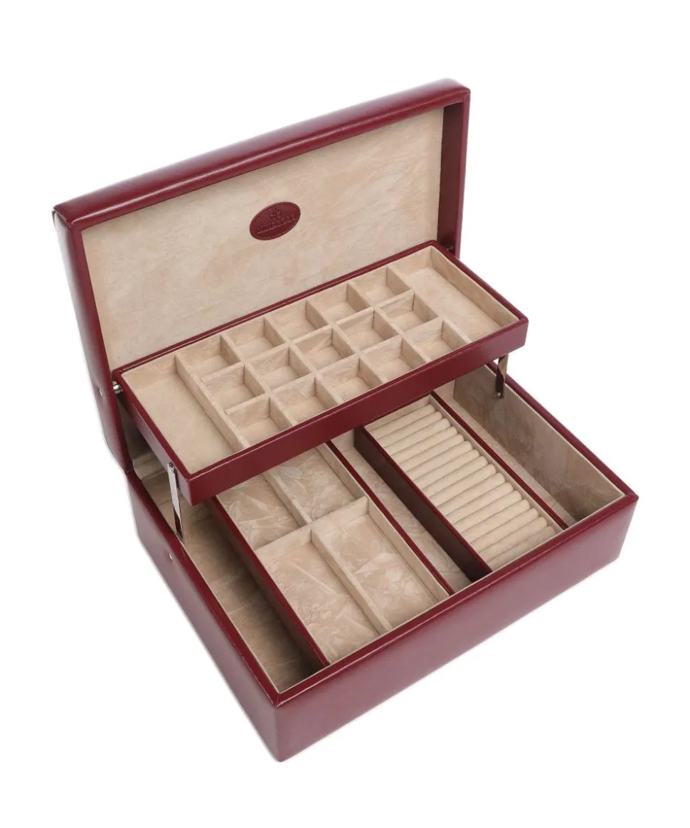 Merino Schmuckkasten Lederimitat rot