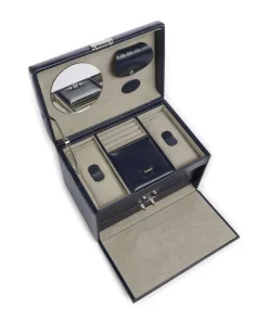 Merino Schmuckkasten Lederimitat dunkelblau