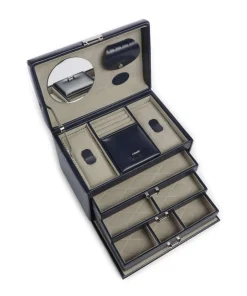 Merino Schmuckkasten Lederimitat dunkelblau