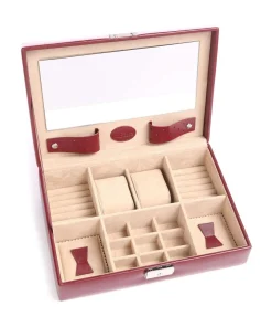 Merino Schmuckkasten Leder rot