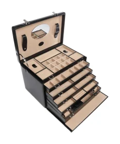 Merino Schmuckkasten Lederimitat schwarz