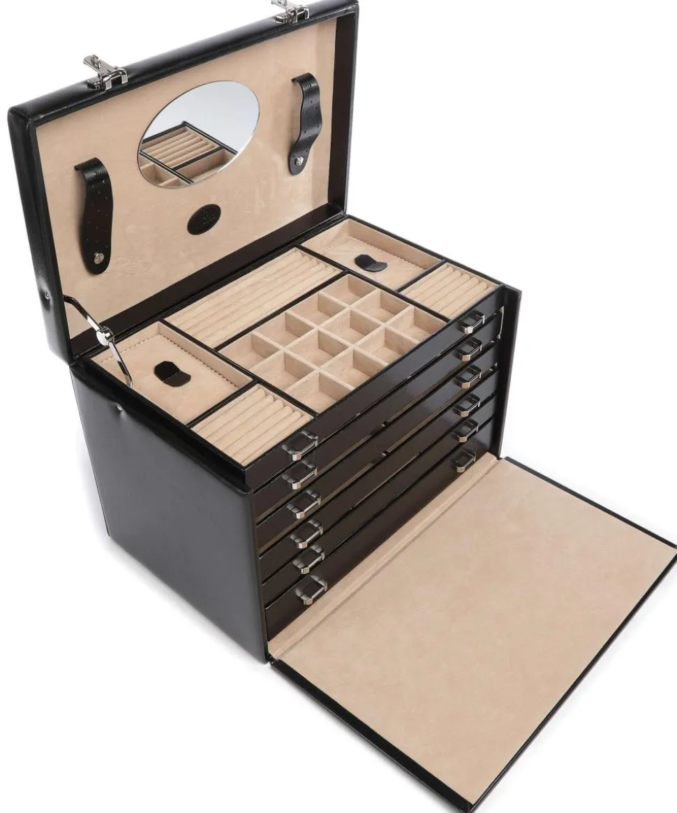 Merino Schmuckkasten Lederimitat schwarz