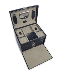 Merino Schmuckkasten Lederimitat dunkelblau