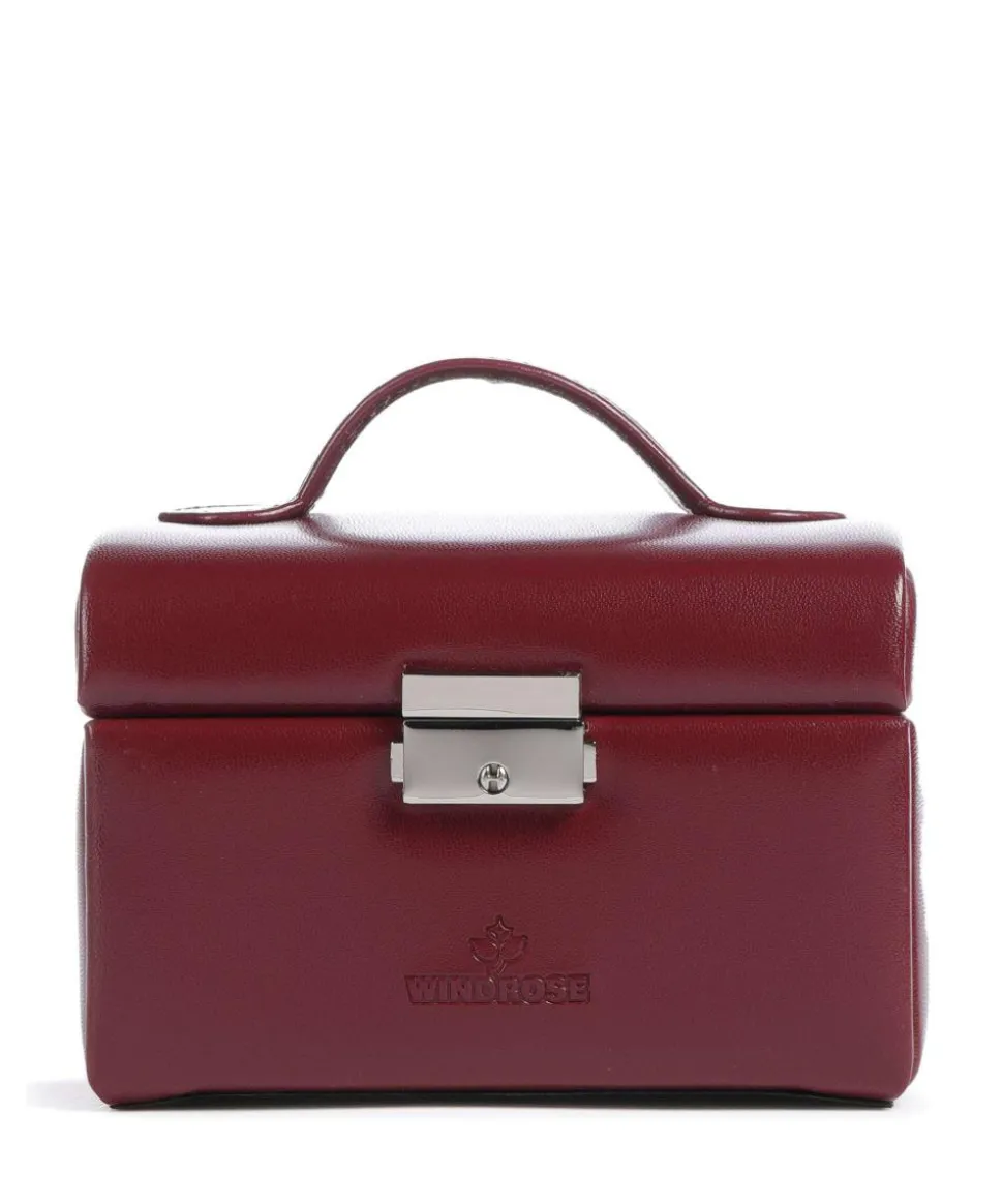 Merino Schmuckkasten Lederimitat dunkelrot
