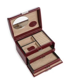 Merino Schmuckkasten Lederimitat dunkelrot