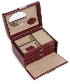 Merino Schmuckkasten Lederimitat dunkelrot
