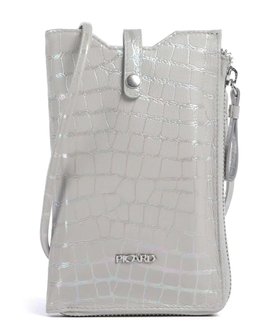 Mermaid Handytasche fein genarbtes Rindsleder hellgrau