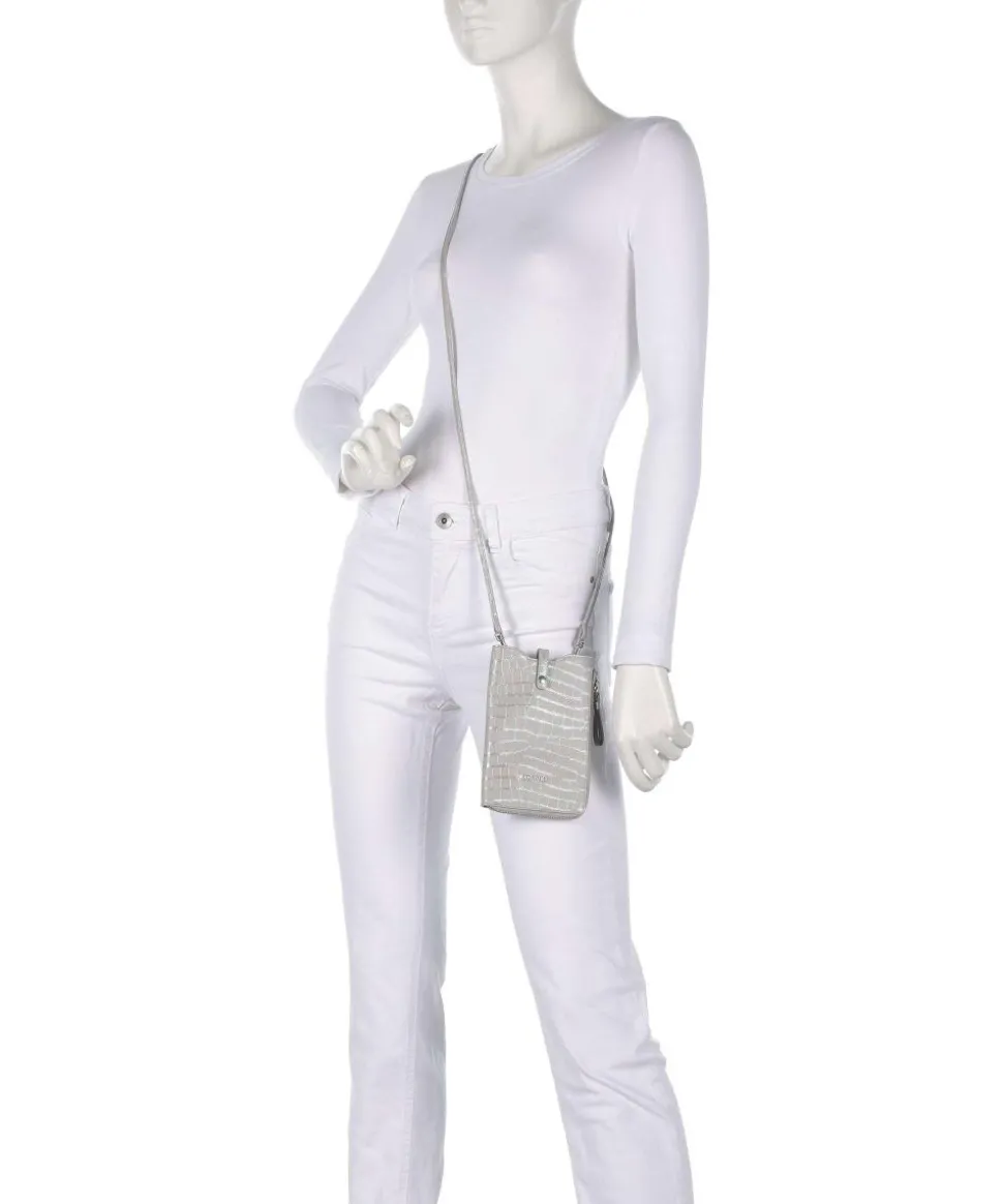 Mermaid Handytasche fein genarbtes Rindsleder hellgrau
