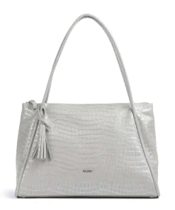 Mermaid Shopper geprägtes Rindsleder hellgrau