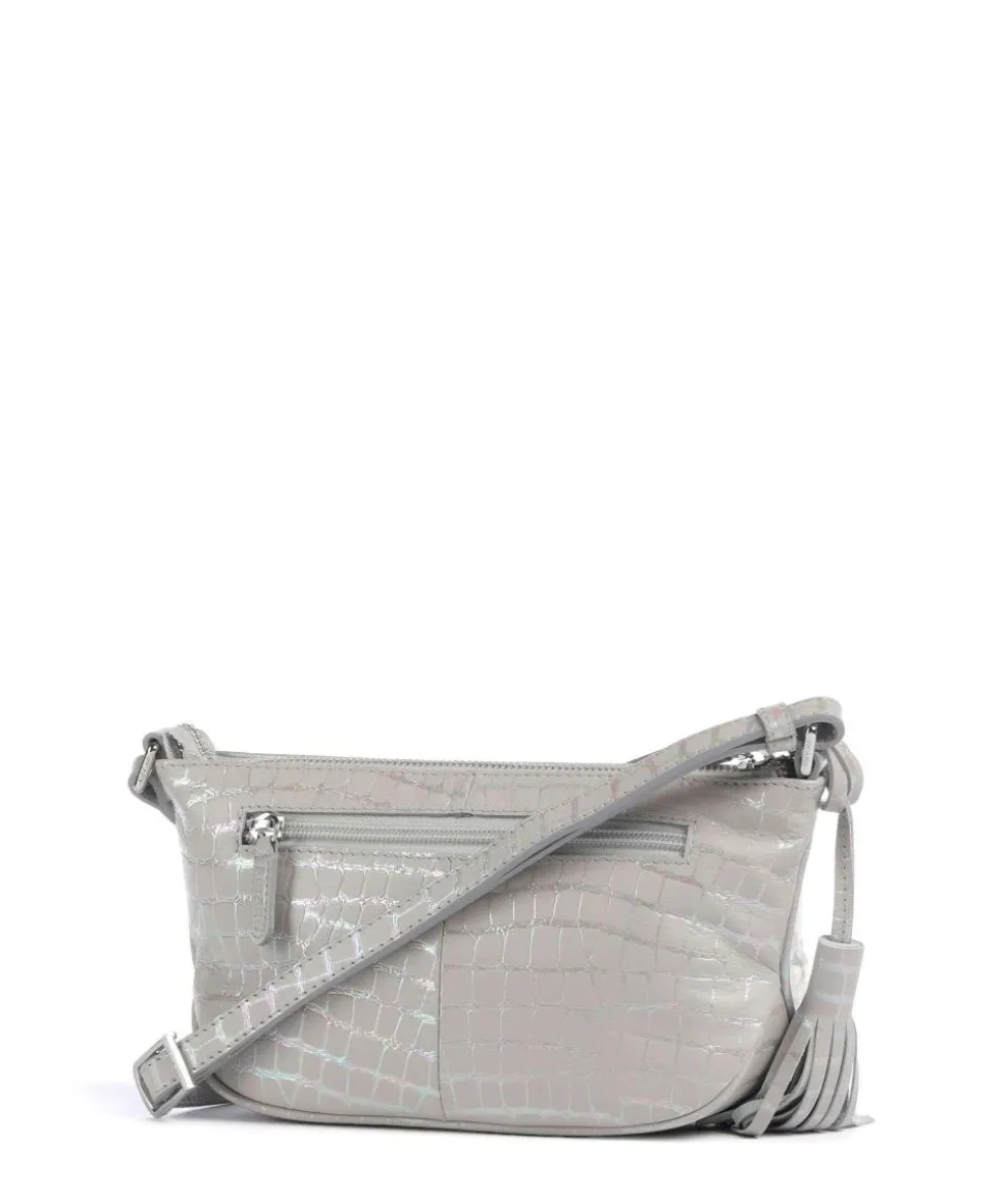 Mermaid Umhängetasche geprägtes Leder hellgrau