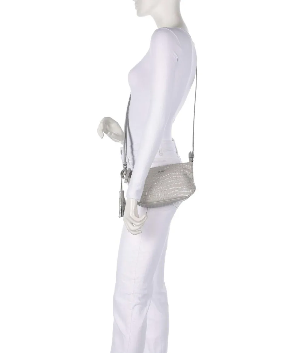 Mermaid Umhängetasche geprägtes Leder hellgrau