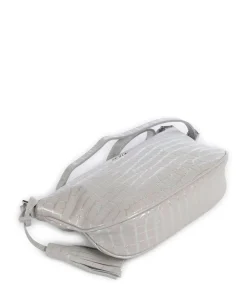 Mermaid Umhängetasche geprägtes Leder hellgrau