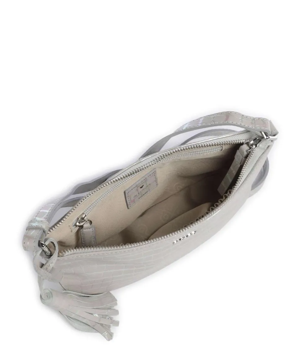 Mermaid Umhängetasche geprägtes Leder hellgrau