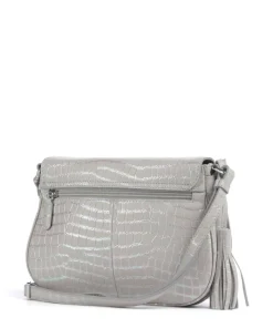 Mermaid Umhängetasche geprägtes Rindsleder hellgrau