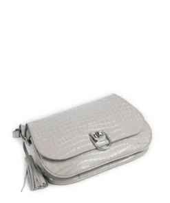 Mermaid Umhängetasche geprägtes Rindsleder hellgrau