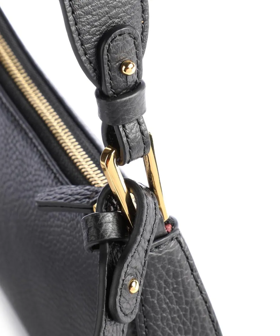 Merveille Schultertasche genarbtes Leder schwarz