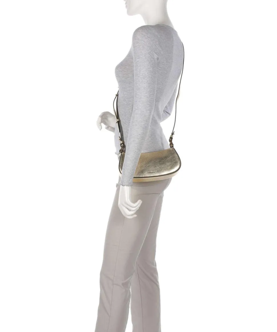 Merveille Schultertasche genarbtes Leder gold