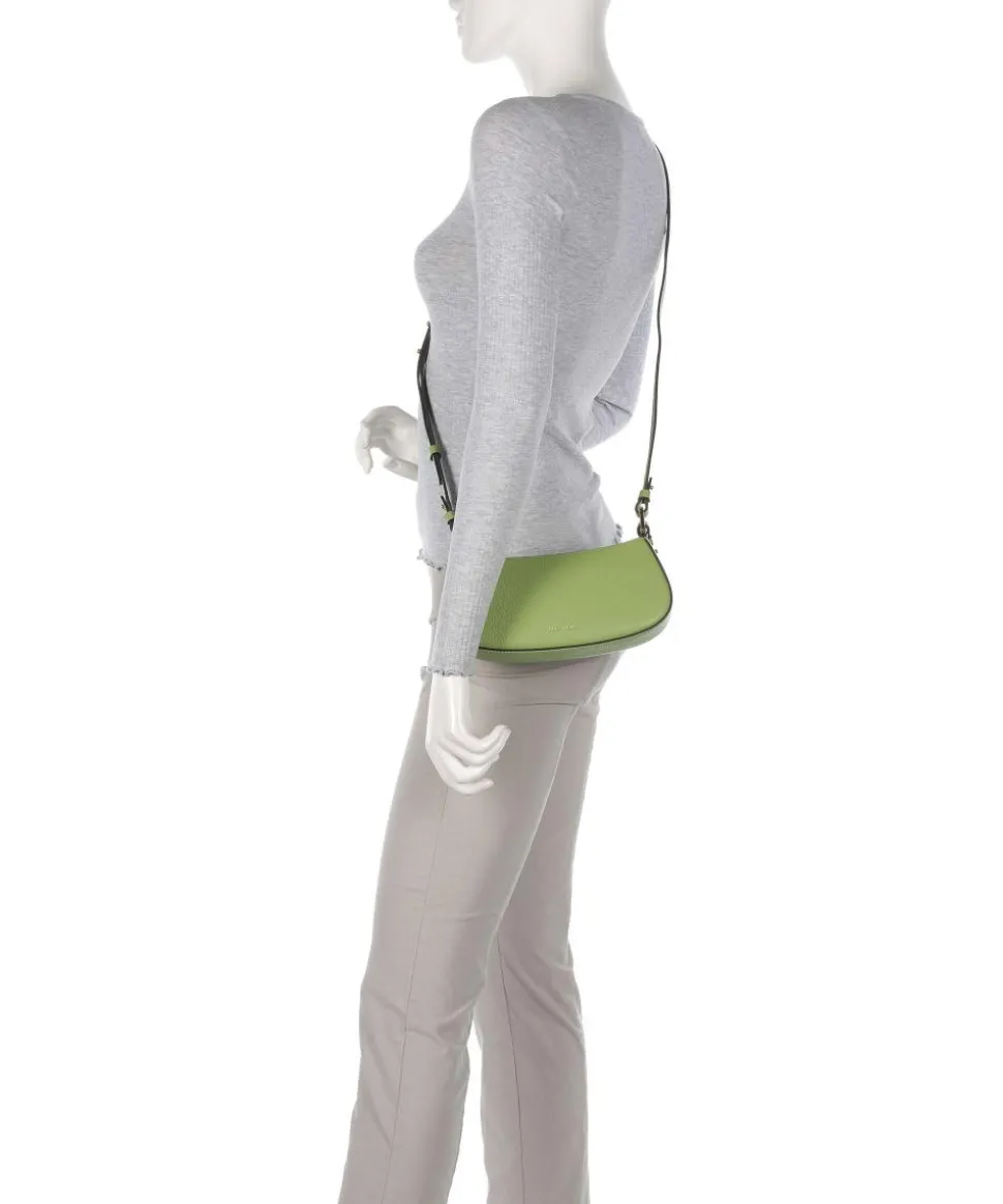 Merveille Schultertasche genarbtes Leder grün