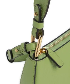 Merveille Schultertasche genarbtes Leder grün