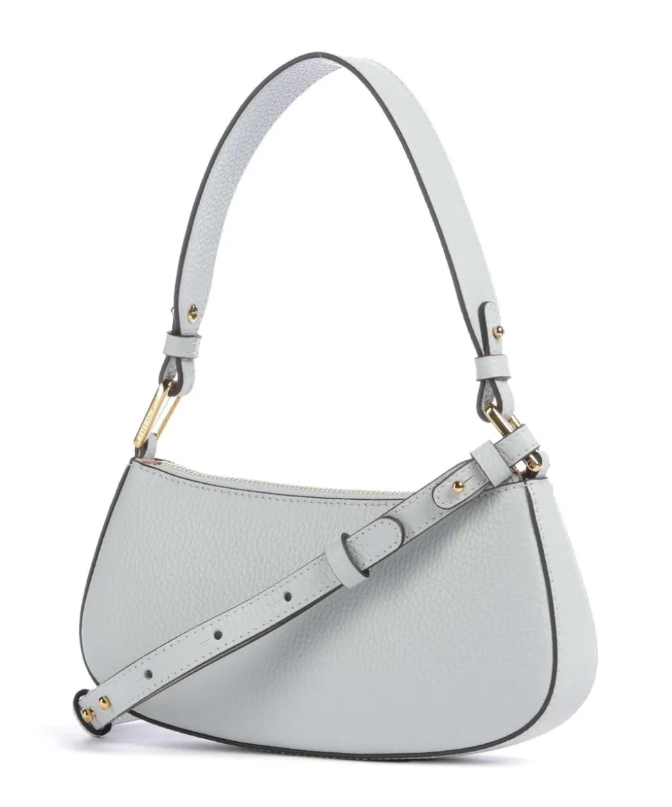 Merveille Schultertasche genarbtes Leder hellblau