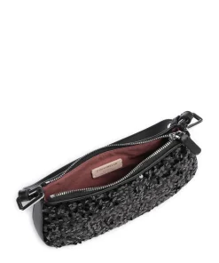 Merveille Schultertasche fein genarbtes Leder schwarz