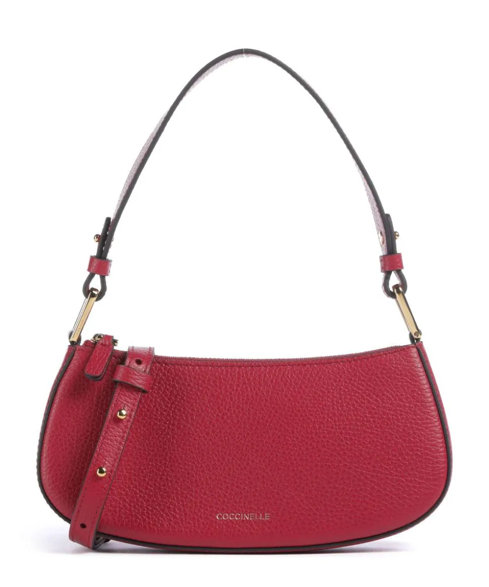 Merveille Schultertasche genarbtes Leder rot