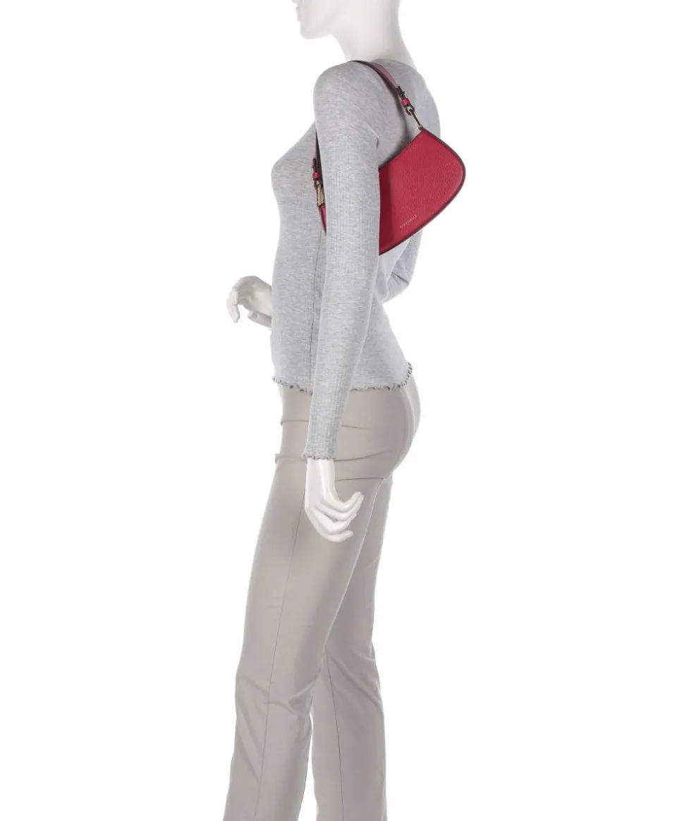 Merveille Schultertasche genarbtes Leder rot