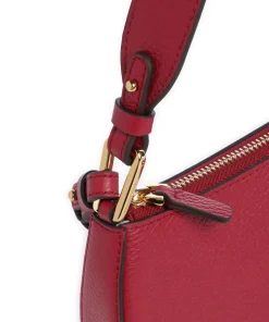 Merveille Schultertasche genarbtes Leder rot