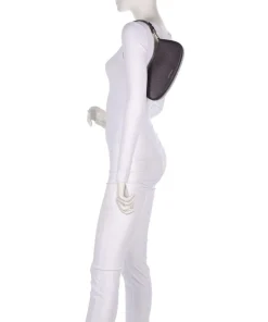 Merveille Schultertasche genarbtes Leder pflaume