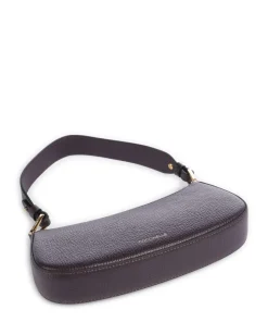 Merveille Schultertasche genarbtes Leder pflaume