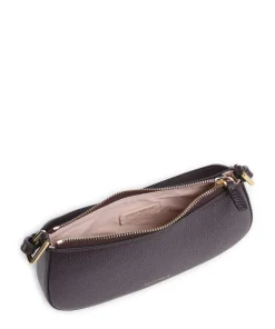 Merveille Schultertasche genarbtes Leder pflaume