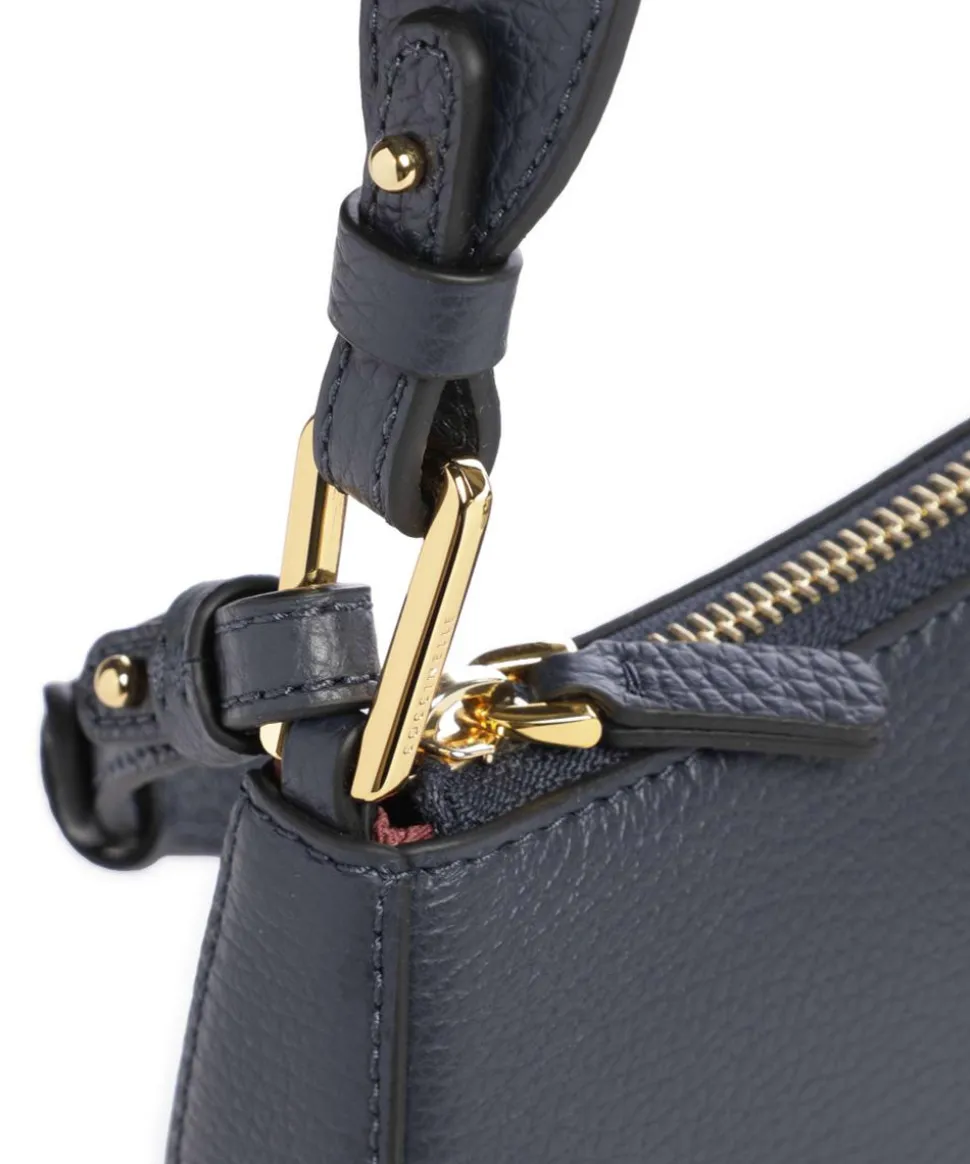 Merveille Schultertasche genarbtes Leder dunkelblau