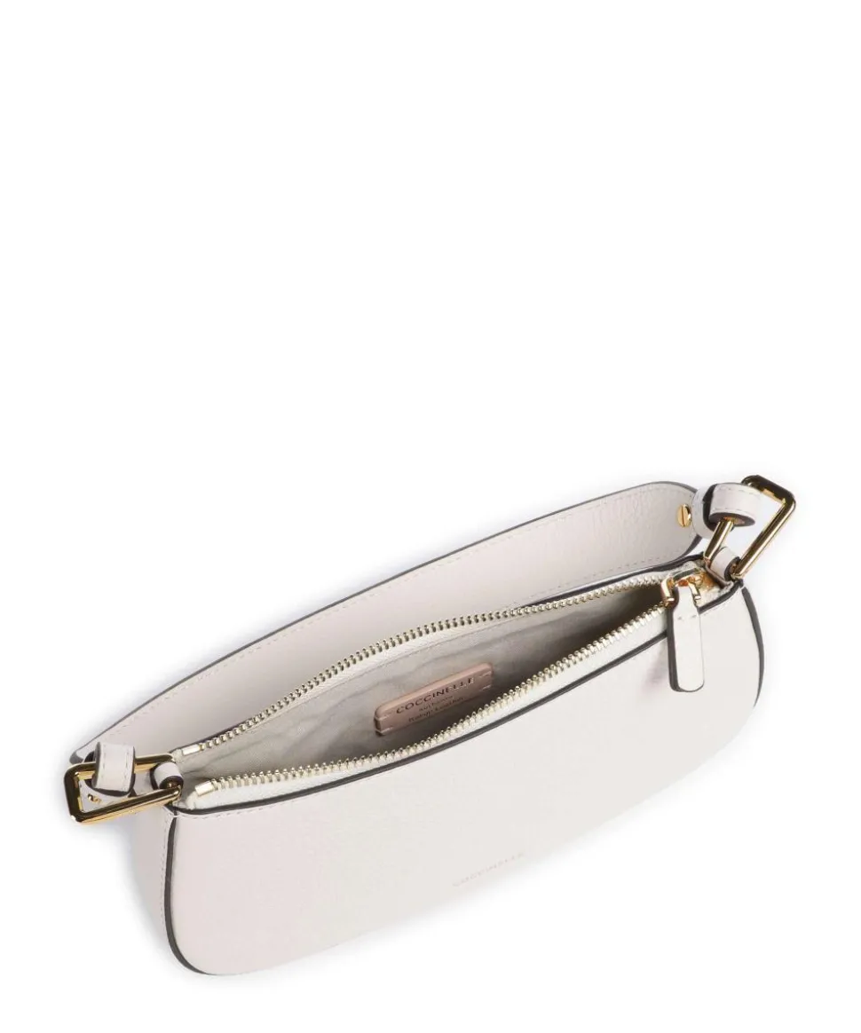 Merveille Schultertasche genarbtes Leder weiß