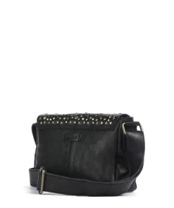 Metal Memory Umhängetasche genarbtes Rindsleder schwarz