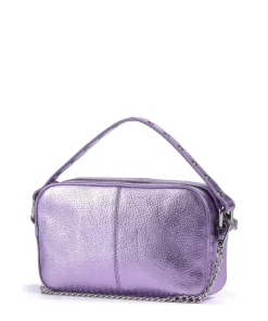 Metallic Helena Umhängetasche genarbtes Leder violett