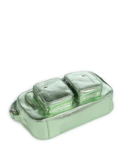 Metallic Helena Umhängetasche genarbtes Leder grün