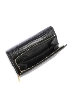 Metallic Lizard RFID Geldbörse geprägtes Rindsleder schwarz