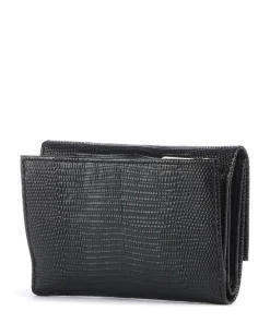 Metallic Lizard RFID Geldbörse geprägtes Rindsleder schwarz