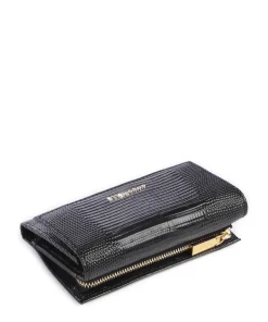 Metallic Lizard RFID Geldbörse geprägtes Rindsleder schwarz