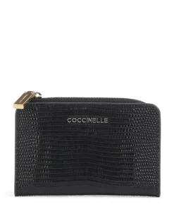 Metallic Lizard RFID Geldbörse geprägtes Rindsleder schwarz