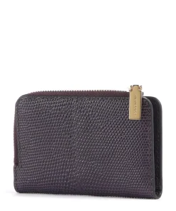 Metallic Lizard RFID Geldbörse geprägtes Rindsleder pflaume