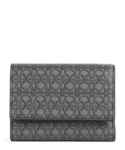 Metallic Monogram Geldbörse Canvas grau/schwarz